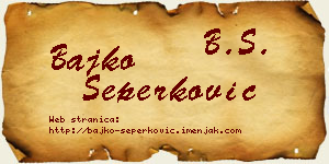 Bajko Šeperković vizit kartica